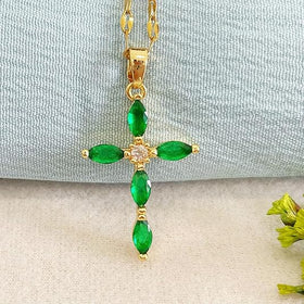 Λαμπερό Κολιέ Σταυρός
