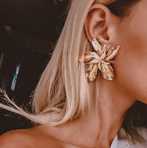 Σκουλαρίκια Large 18K Επιχρυσωμένα Σκουλαρίκια with Wild Leaves