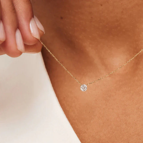 Κολιέ Cléa Moissanite Stone Κολιέ Χρυσό
